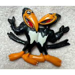 Vintage 1991 Viacom Heckle & Jeckle magpies rubber refrigerator magnet